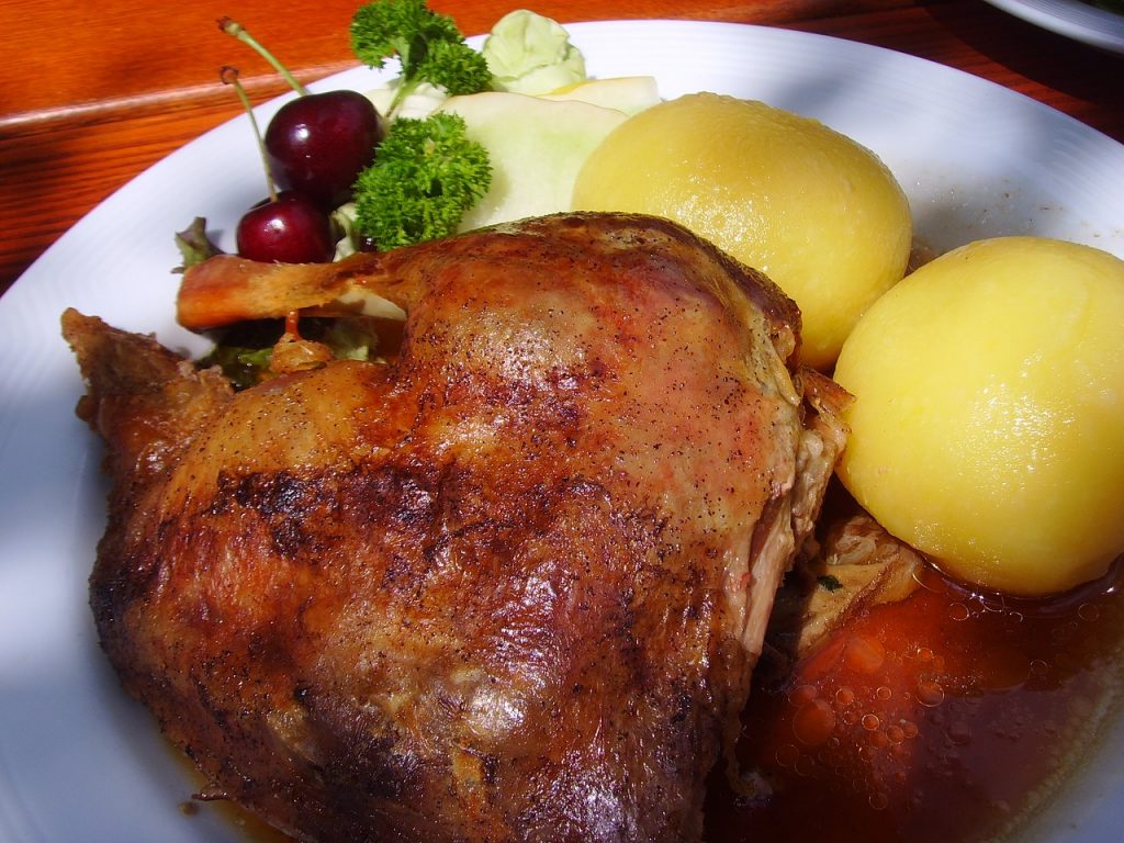 dumplings with roasted goose