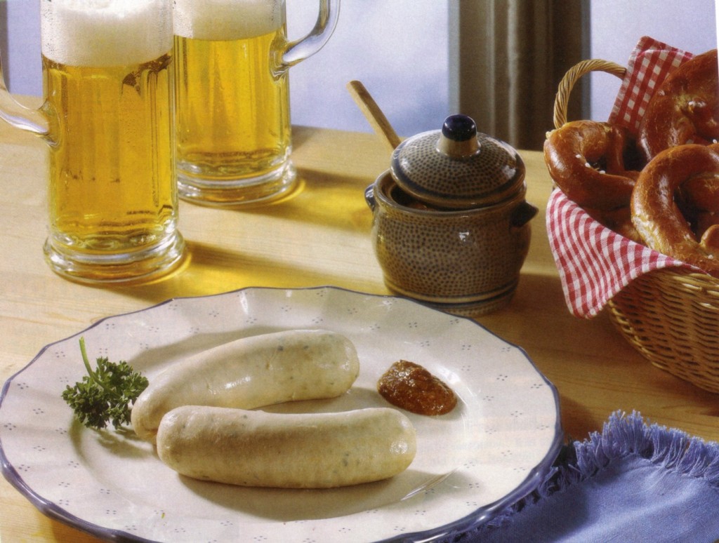 Bavarian weisswurst with sweet mustard 