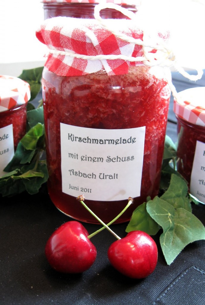 cherry jam with asbach