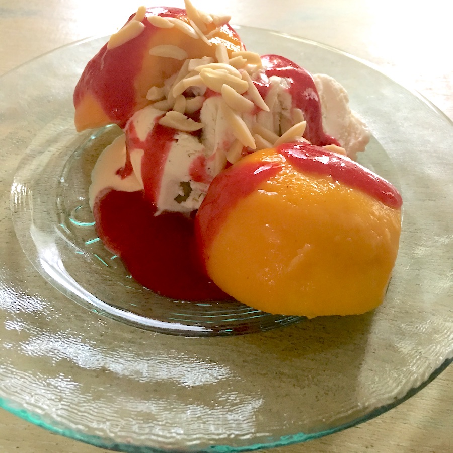 authentic peach melba dessert