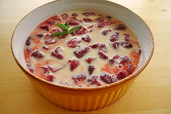 sweet cold soup kaltschale with berries